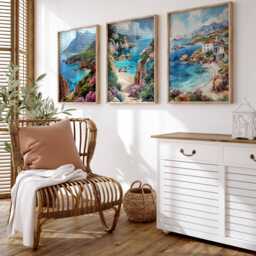 Set Of 3 Sardinia Italy Travel Poster, Art Print, Wall Art, Mediterranean Decor, Gift - thumbnail 3