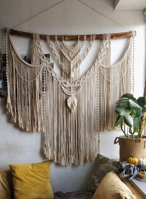 Large Macrame Wall Hanging, Boho Chic Decor - image 1