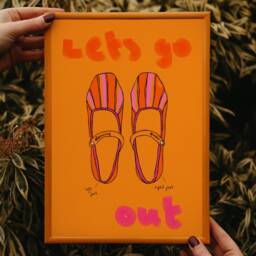 Let's Go Out Art Print Costa Rica Collection, Yellow Shoe Illustration - thumbnail 3