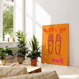 Let's Go Out Art Print Costa Rica Collection, Yellow Shoe Illustration - thumbnail 2