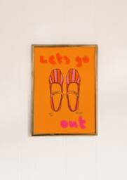 Let's Go Out Art Print Costa Rica Collection, Yellow Shoe Illustration - thumbnail 1