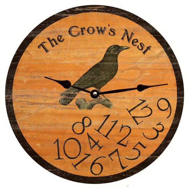Personalized Black Crow Clock - Whatever Clock - image 1