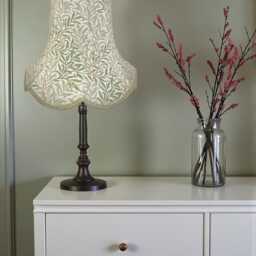 William Morris Sage Willow Bough Scalloped Lampshade Green Braid, Handmade in Great Britain - thumbnail 3