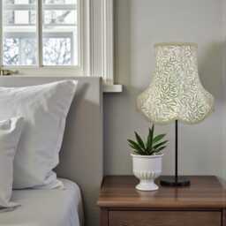 William Morris Sage Willow Bough Scalloped Lampshade Green Braid, Handmade in Great Britain - thumbnail 2
