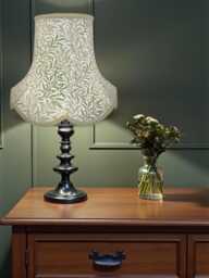 William Morris Sage Willow Bough Scalloped Lampshade Green Braid, Handmade in Great Britain - thumbnail 1