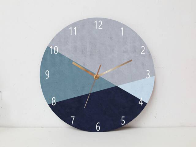 Geometric Wall Clock, Minimalist Clock , Large Modern Decorative Bedroom Analog Silent - image 1