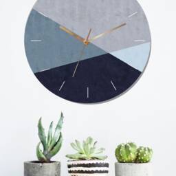 Geometric Wall Clock, Minimalist Clock , Large Modern Decorative Bedroom Analog Silent - thumbnail 4
