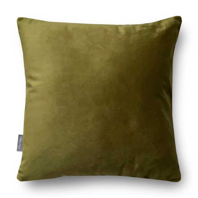 Luxury Super Soft Velvet Cushion, Olive Green in 3 Sizes - Square Or Rectangular, Feather Filling Option Covers Only With Optional Piping - image 1