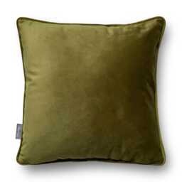 Luxury Super Soft Velvet Cushion, Olive Green in 3 Sizes - Square Or Rectangular, Feather Filling Option Covers Only With Optional Piping - thumbnail 2