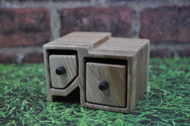 Unique Keepsake Box - Sculpted Ash & Oak W/Ebony-stained Poplar Pulls Wood Decoration Jewelry Ring Earrings Presentation Love - image 1