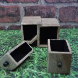 Unique Keepsake Box - Sculpted Ash & Oak W/Ebony-stained Poplar Pulls Wood Decoration Jewelry Ring Earrings Presentation Love - thumbnail 4