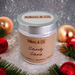 Candy Cane Scented Christmas Candle 230G - Winter Candle Gift in A Tin - thumbnail 2