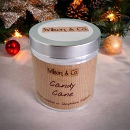 Candy Cane Scented Christmas Candle 230G - Winter Candle Gift in A Tin - thumbnail 3