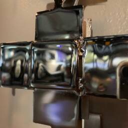Modern Metal Wall Hanging Chrome Mid Century Googie Automotive Inspired - thumbnail 3