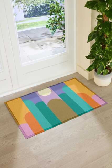 Elizabeth Olwen Moon Deco Art Indoor Outdoor Doormat - Celestial Entrance Rug Home Decor Housewarming Gift 90x60cm - image 1