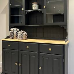 Dresser in Blackjack With Glass Doors & Wood Top - thumbnail 3