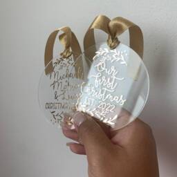 Custom Family Round Acrylic Ornaments. Personalized Christmas & Holidays - thumbnail 4