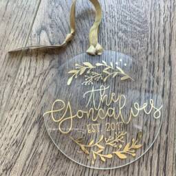 Custom Family Round Acrylic Ornaments. Personalized Christmas & Holidays - thumbnail 1