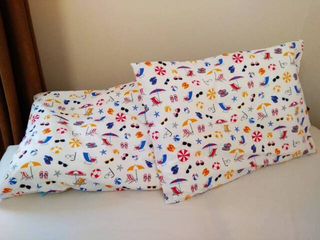 Marine Cotton Pillowcases For Kids, Crib Bedding Sheets Sea Beach Umbrella, Cot Bed Sheet, Baby Shower Birthday Gift, Gift Toddler - image 1