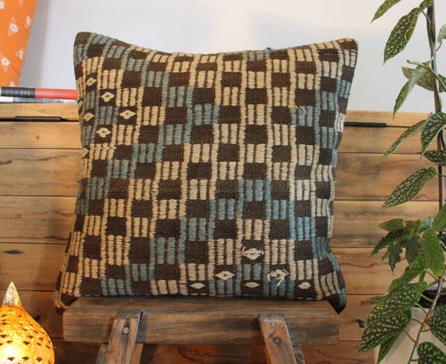 50cm - 20In Vintage Kilim Pillow Cover Handwoven - Large Medium Square Cushion Sofa - image 1