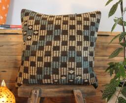 50cm - 20In Vintage Kilim Pillow Cover Handwoven - Large Medium Square Cushion Sofa - thumbnail 1