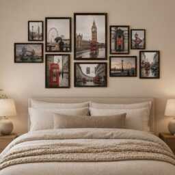 Rustic Mdf Picture Frame Set - Collage Gallery Wall Display Photo Poster Frames Art Home Decor- Decor Wedding Gifts - 10 Pieces - thumbnail 4