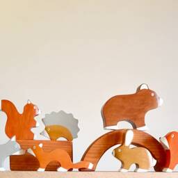 Wooden Forest Animal Toys Set Montessori Gift - thumbnail 3