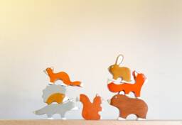 Wooden Forest Animal Toys Set Montessori Gift