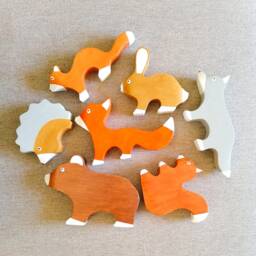 Wooden Forest Animal Toys Set Montessori Gift - thumbnail 4