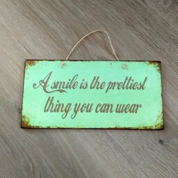 Inspirational Smile Quote Wood Sign Vintage Style Wall Decor - thumbnail 1