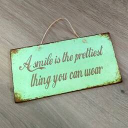 Inspirational Smile Quote Wood Sign Vintage Style Wall Decor - thumbnail 2
