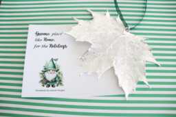 Sugar Maple Leaf Ornament Silver, Extra Large, Gift, Christmas Card, Canada, Canadian Leaf, Silver - thumbnail 1