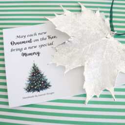 Sugar Maple Leaf Ornament Silver, Extra Large, Gift, Christmas Card, Canada, Canadian Leaf, Silver - thumbnail 3