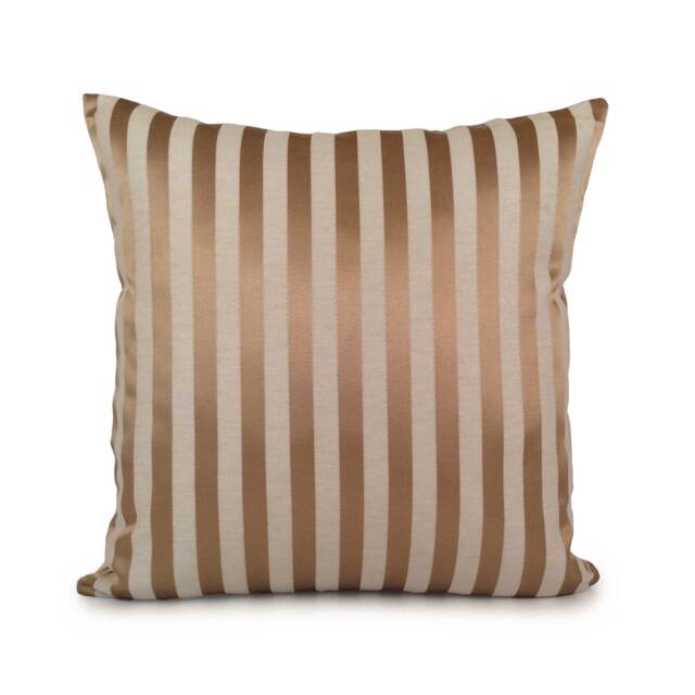 Gold Tan & Beige Pillow, Throw Pillow Cover, Decorative Cushion Striped Satin Blend Trendy Pillowcase - image 1