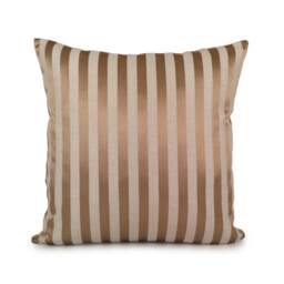 Gold Tan & Beige Pillow, Throw Pillow Cover, Decorative Cushion Striped Satin Blend Trendy Pillowcase - thumbnail 1