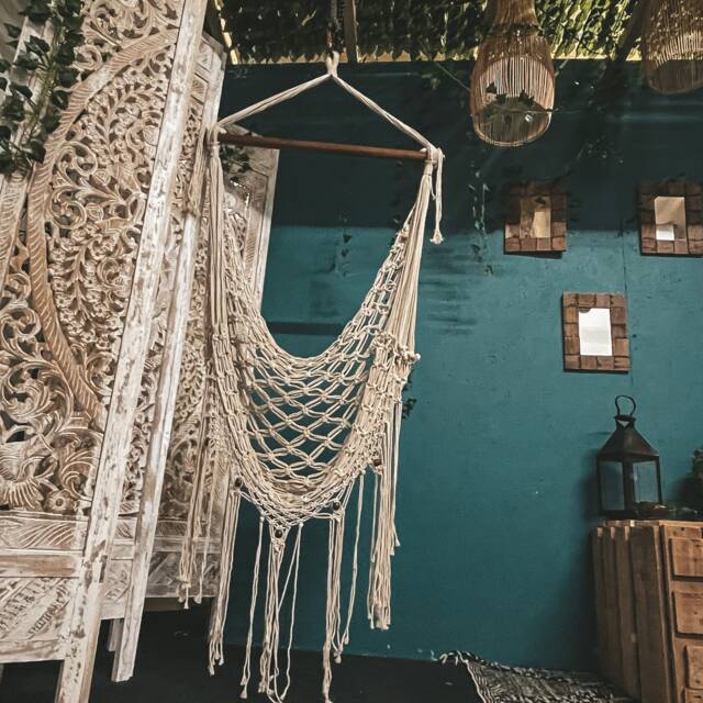 Macrame Net Hammock Swing Chair, Handwoven Tassel Chair - image 1