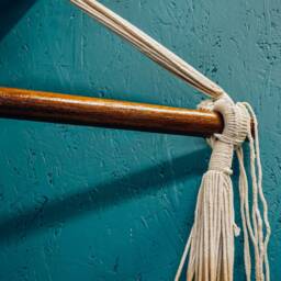 Macrame Net Hammock Swing Chair, Handwoven Tassel Chair - thumbnail 4
