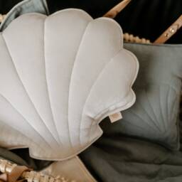 "Velvet Shell Pillow ""Cream Pearl" - thumbnail 4