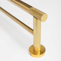 Brass Finish Knurled Bathroom Accessory Range - Towel Rail Roll Holder Hook - thumbnail 4