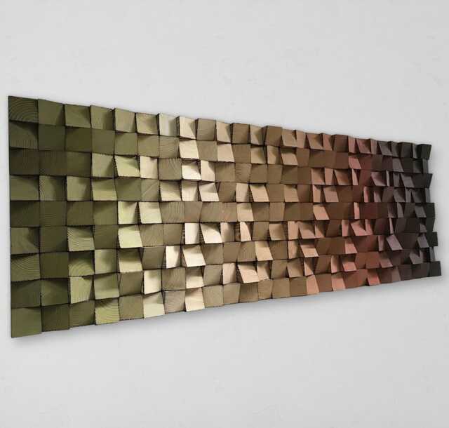 Wood Wall Art - Living Room Decor Acoustic Panel - image 1
