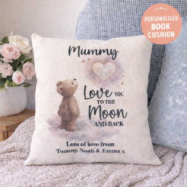 Personalised Mummy, Love You To The Moon & Back Cushion, Mothers Day Gift, Mummy Birthday New Mum - image 1