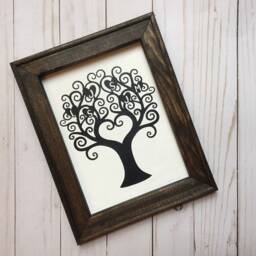 Family Gallery Wall Set - Tree Flashcard Reverse Canvas Sign Rustic Farmhouse Decor Housewarming Mother's Day Gift - thumbnail 3