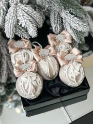 Christmas Beige 3.15''decorations, Christmas Balls , Xmas Silk Balls, Decoration For Home Tree/Holiday Ornament
