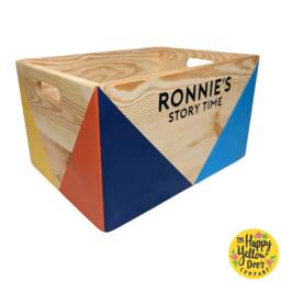 Personalised Wooden Book Crate, Nursery Storage Box, Kids Library - thumbnail 2