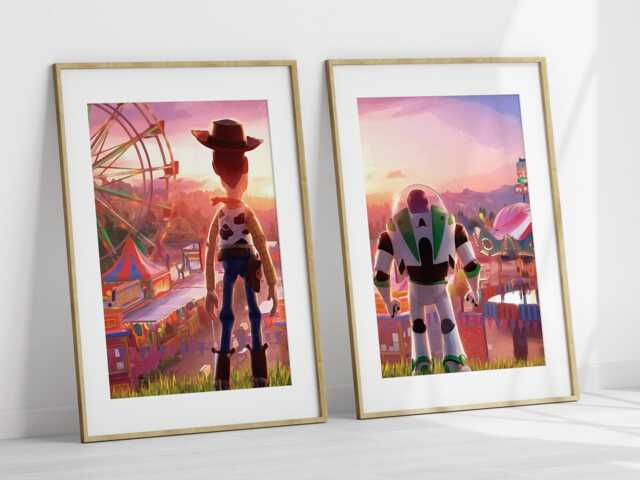 Toy-Inspired Nursery Prints - Set Of 2 Oil Painting Style Wall Art, Printed Or Framed - image 1