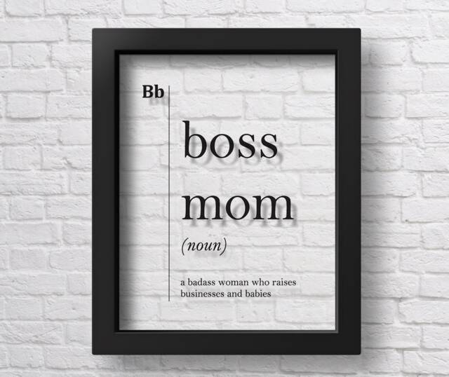 Transparent Boss Mom Definition Print Business Woman Gift For Mother Lady Art Family Poster Home Wall Office Decor For Her - image 1