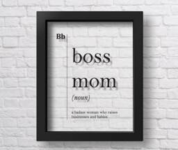 Transparent Boss Mom Definition Print Business Woman Gift For Mother Lady Art Family Poster Home Wall Office Decor For Her - thumbnail 1