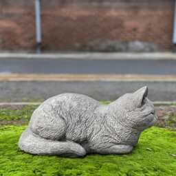 Concrete Cat Garden Statue Outdoor Kitten Decoration Stone Pet Sculpture Handcrafted Kitty Ornament Cement Memorial Yard Art Lover Gift - thumbnail 3