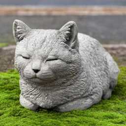 Concrete Cat Garden Statue Outdoor Kitten Decoration Stone Pet Sculpture Handcrafted Kitty Ornament Cement Memorial Yard Art Lover Gift - thumbnail 2