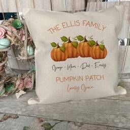 Personalised Pumpkin Cushion, Autumn Home Decor, Autumnal Accessories, Cushion Cover, in The Uk, Family - thumbnail 3